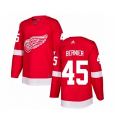 Youth Adidas Detroit Red Wings #45 Jonathan Bernier Authentic Red Home NHL Jersey