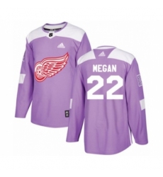 Men's Adidas Detroit Red Wings #22 Wade Megan Authentic Purple Fights Cancer Practice NHL Jersey