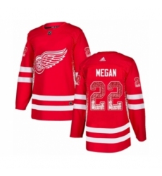Men's Adidas Detroit Red Wings #22 Wade Megan Authentic Red Drift Fashion NHL Jersey