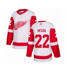 Men's Adidas Detroit Red Wings #22 Wade Megan Authentic White Away NHL Jersey