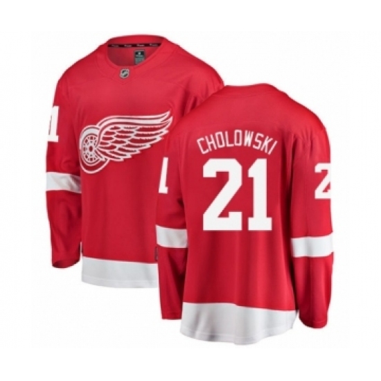 Men's Detroit Red Wings #21 Dennis Cholowski Authentic Red Home Fanatics Branded Breakaway NHL Jersey Men's Detroit Red Wings #21 Dennis Cholowski Authentic Red Home Fanatics Branded Breakaway NHL Jersey