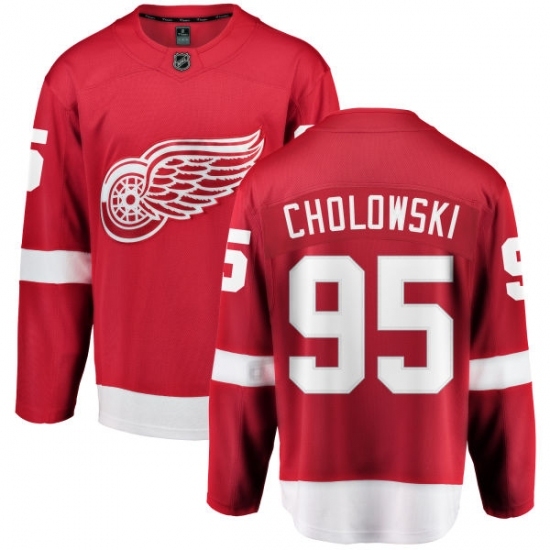 Men's Detroit Red Wings #95 Dennis Cholowski Fanatics Branded Red Home Breakaway NHL Jersey Men's Detroit Red Wings #95 Dennis Cholowski Fanatics Branded Red Home Breakaway NHL Jersey