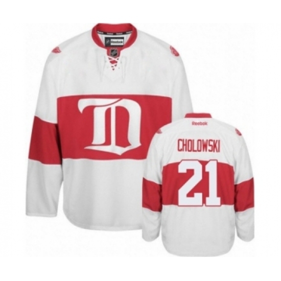 Women's Reebok Detroit Red Wings #21 Dennis Cholowski Premier White Third NHL Jersey Women's Reebok Detroit Red Wings #21 Dennis Cholowski Premier White Third NHL Jersey
