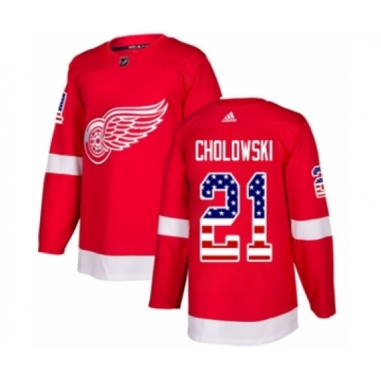 Youth Adidas Detroit Red Wings #21 Dennis Cholowski Authentic Red USA Flag Fashion NHL Jersey Youth Adidas Detroit Red Wings #21 Dennis Cholowski Authentic Red USA Flag Fashion NHL Jersey