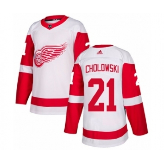 Youth Adidas Detroit Red Wings #21 Dennis Cholowski Authentic White Away NHL Jersey Youth Adidas Detroit Red Wings #21 Dennis Cholowski Authentic White Away NHL Jersey