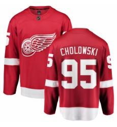 Youth Detroit Red Wings #95 Dennis Cholowski Fanatics Branded Red Home Breakaway NHL Jersey