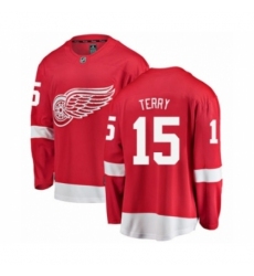 Men's Detroit Red Wings #15 Chris Terry Authentic Red Home Fanatics Branded Breakaway NHL Jersey