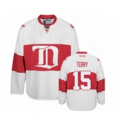 Men's Reebok Detroit Red Wings #15 Chris Terry Premier White Third NHL Jersey