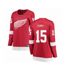 Women's Detroit Red Wings #15 Chris Terry Authentic Red Home Fanatics Branded Breakaway NHL Jersey