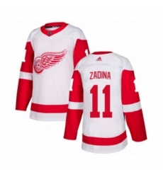 Men's Adidas Detroit Red Wings #11 Filip Zadina Authentic White Away NHL Jersey