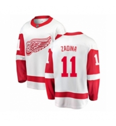 Men's Detroit Red Wings #11 Filip Zadina Authentic White Away Fanatics Branded Breakaway NHL Jersey