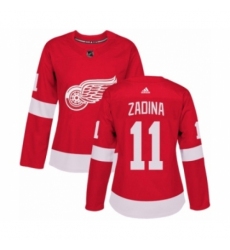 Women's Adidas Detroit Red Wings #11 Filip Zadina Premier Red Home NHL Jersey