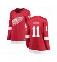Women's Detroit Red Wings #11 Filip Zadina Authentic Red Home Fanatics Branded Breakaway NHL Jersey