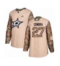 Men's Adidas Dallas Stars #27 Erik Condra Authentic Camo Veterans Day Practice NHL Jersey