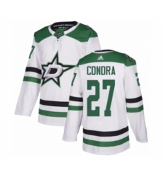 Men's Adidas Dallas Stars #27 Erik Condra Authentic White Away NHL Jersey