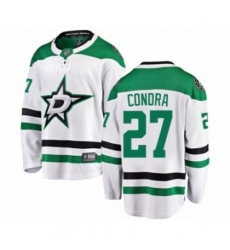 Men's Dallas Stars #27 Erik Condra Authentic White Away Fanatics Branded Breakaway NHL Jersey