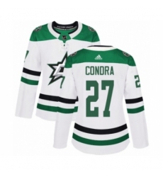 Women's Adidas Dallas Stars #27 Erik Condra Authentic White Away NHL Jersey