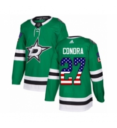 Youth Adidas Dallas Stars #27 Erik Condra Authentic Green USA Flag Fashion NHL Jersey