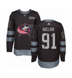 Men's Adidas Columbus Blue Jackets #91 Anthony Duclair Authentic Black 1917-2017 100th Anniversary NHL Jersey