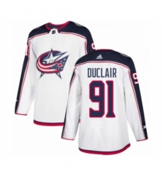 Men's Adidas Columbus Blue Jackets #91 Anthony Duclair Authentic White Away NHL Jersey