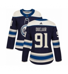 Women's Adidas Columbus Blue Jackets #91 Anthony Duclair Premier Navy Blue Alternate NHL Jersey