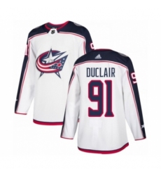 Youth Adidas Columbus Blue Jackets #91 Anthony Duclair Authentic White Away NHL Jersey