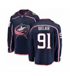 Youth Columbus Blue Jackets #91 Anthony Duclair Authentic Navy Blue Home Fanatics Branded Breakaway NHL Jersey