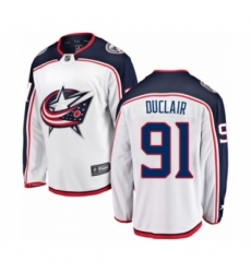 Youth Columbus Blue Jackets #91 Anthony Duclair Authentic White Away Fanatics Branded Breakaway NHL Jersey