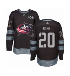 Men's Adidas Columbus Blue Jackets #20 Riley Nash Authentic Black 1917-2017 100th Anniversary NHL Jersey