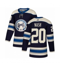 Men's Adidas Columbus Blue Jackets #20 Riley Nash Premier Navy Blue Alternate NHL Jersey