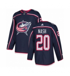 Men's Adidas Columbus Blue Jackets #20 Riley Nash Premier Navy Blue Home NHL Jersey