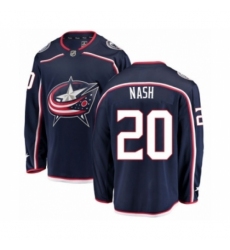 Men's Columbus Blue Jackets #20 Riley Nash Authentic Navy Blue Home Fanatics Branded Breakaway NHL Jersey