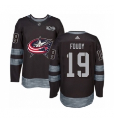 Men's Adidas Columbus Blue Jackets #19 Liam Foudy Authentic Black 1917-2017 100th Anniversary NHL Jersey