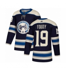 Men's Adidas Columbus Blue Jackets #19 Liam Foudy Premier Navy Blue Alternate NHL Jersey