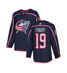 Men's Adidas Columbus Blue Jackets #19 Liam Foudy Premier Navy Blue Home NHL Jersey