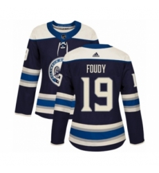 Women's Adidas Columbus Blue Jackets #19 Liam Foudy Premier Navy Blue Alternate NHL Jersey