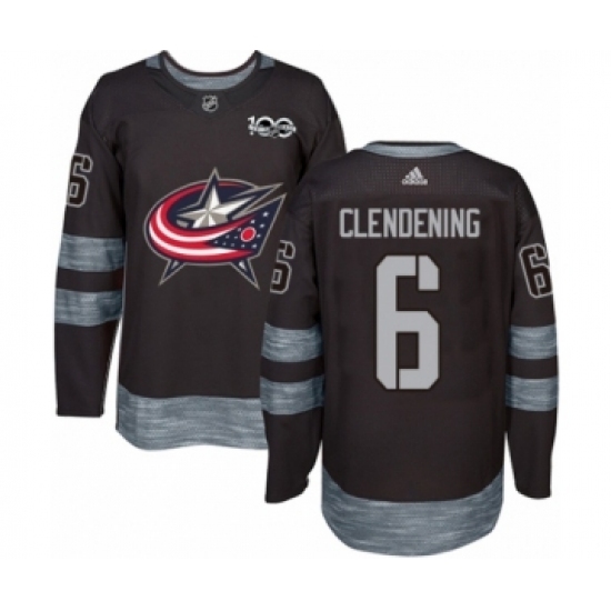Men's Adidas Columbus Blue Jackets #6 Adam Clendening Authentic Black 1917-2017 100th Anniversary NHL Jersey Men's Adidas Columbus Blue Jackets #6 Adam Clendening Authentic Black 1917-2017 100th Anniversary NHL Jersey