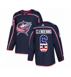 Men's Adidas Columbus Blue Jackets #6 Adam Clendening Authentic Navy Blue USA Flag Fashion NHL Jersey Men's Adidas Columbus Blue Jackets #6 Adam Clendening Authentic Navy Blue USA Flag Fashion NHL Jersey