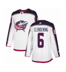 Men's Adidas Columbus Blue Jackets #6 Adam Clendening Authentic White Away NHL Jersey Men's Adidas Columbus Blue Jackets #6 Adam Clendening Authentic White Away NHL Jersey