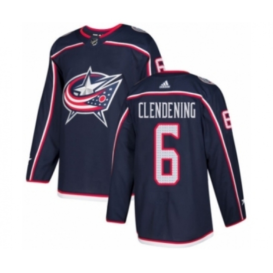 Men's Adidas Columbus Blue Jackets #6 Adam Clendening Premier Navy Blue Home NHL Jersey Men's Adidas Columbus Blue Jackets #6 Adam Clendening Premier Navy Blue Home NHL Jersey
