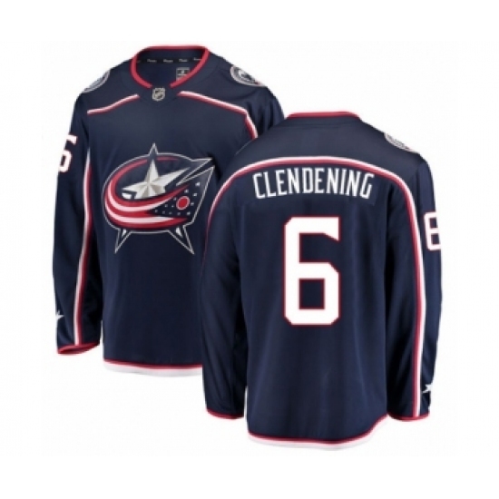 Men's Columbus Blue Jackets #6 Adam Clendening Authentic Navy Blue Home Fanatics Branded Breakaway NHL Jersey Men's Columbus Blue Jackets #6 Adam Clendening Authentic Navy Blue Home Fanatics Branded Breakaway NHL Jersey