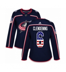 Women's Adidas Columbus Blue Jackets #6 Adam Clendening Authentic Navy Blue USA Flag Fashion NHL Jersey Women's Adidas Columbus Blue Jackets #6 Adam Clendening Authentic Navy Blue USA Flag Fashion NHL Jersey