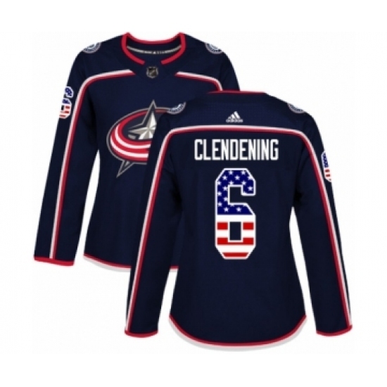Women's Adidas Columbus Blue Jackets #6 Adam Clendening Authentic Navy Blue USA Flag Fashion NHL Jersey Women's Adidas Columbus Blue Jackets #6 Adam Clendening Authentic Navy Blue USA Flag Fashion NHL Jersey