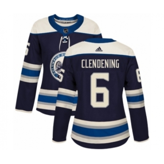 Women's Adidas Columbus Blue Jackets #6 Adam Clendening Premier Navy Blue Alternate NHL Jersey Women's Adidas Columbus Blue Jackets #6 Adam Clendening Premier Navy Blue Alternate NHL Jersey