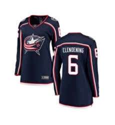 Women's Columbus Blue Jackets #6 Adam Clendening Authentic Navy Blue Home Fanatics Branded Breakaway NHL Jersey Women's Columbus Blue Jackets #6 Adam Clendening Authentic Navy Blue Home Fanatics Branded Breakaway NHL Jersey