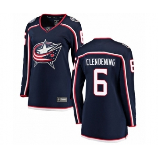 Women's Columbus Blue Jackets #6 Adam Clendening Authentic Navy Blue Home Fanatics Branded Breakaway NHL Jersey Women's Columbus Blue Jackets #6 Adam Clendening Authentic Navy Blue Home Fanatics Branded Breakaway NHL Jersey