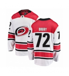 Men's Carolina Hurricanes #72 Jack Drury Authentic White Away Fanatics Branded Breakaway NHL Jersey