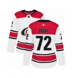 Women's Adidas Carolina Hurricanes #72 Jack Drury Authentic White Away NHL Jersey