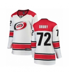 Women's Carolina Hurricanes #72 Jack Drury Authentic White Away Fanatics Branded Breakaway NHL Jersey