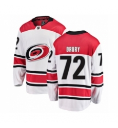 Youth Carolina Hurricanes #72 Jack Drury Authentic White Away Fanatics Branded Breakaway NHL Jersey